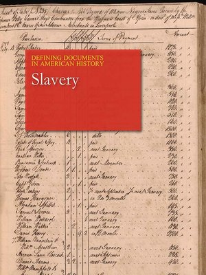 cover image of Defining Documents in American History: Slavery